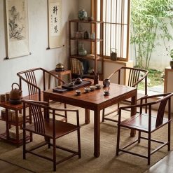 Bộ bàn trà phòng tiếp khách gỗ hương nam mỹ Mã R02