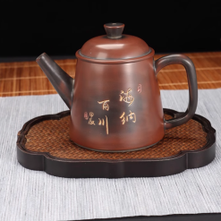 Ấm tử sa nê hưng đức trung cao điêu khắc thủ công 240ml NH260