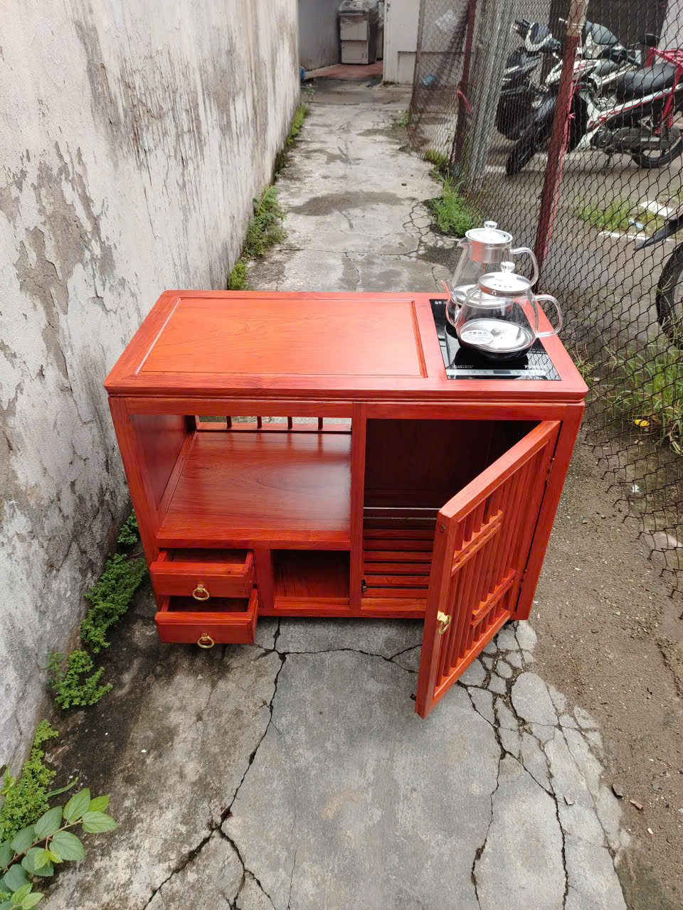 Xe trà đa năng kệ trà, bàn trà di động KT005 - Ảnh 4