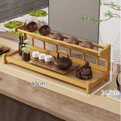 Giá kệ để tách trà để bàn, kệ trà nhỏ, giá trưng bày ấm K012