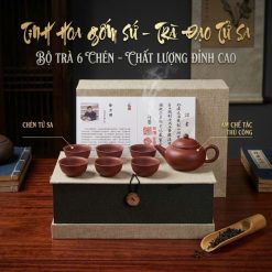 Bộ ấm tử sa giáng thủy bình đất chu nê130ml BTS-010