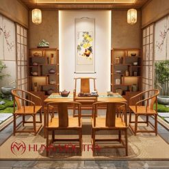 Bộ Bàn Ghế Phòng Trà Gỗ Hương Đá BT261
