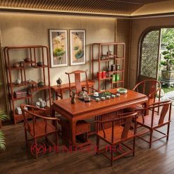 Bộ Bàn Ghế Phòng Trà Gỗ Hương Đá BW66