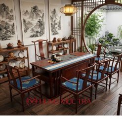 Bộ Bàn Ghế Phòng Trà Gỗ Hương Đá BM50